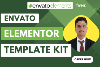 envato elementor template kit installation and demo content customization