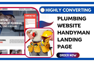 build plumbing website handyman website construction roofing landing page