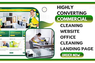 build commercial cleaning website carpet cleaning office cleaning landing page