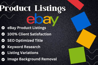 be your ebay lister, create ebay listings and SEO listing
