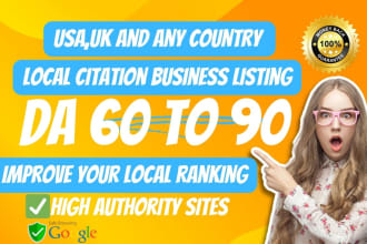do da, pa 60 to 90 USA and UK local business SEO backlinks