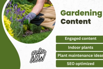 write SEO gardening content for you blog post