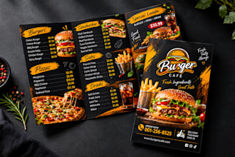 design restaurant menu, food menu, digital and printable