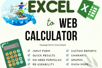 create excel sheet to web calculator for wordpress or PHP laravel applications