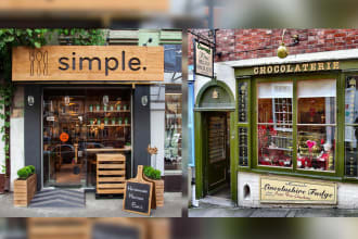 create unique shopfront, window graphics and storefront wrap design