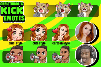 draw nice custom emotes for kick twitch youtube or discord