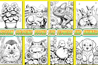 designing custom coloring books for flowers and animals