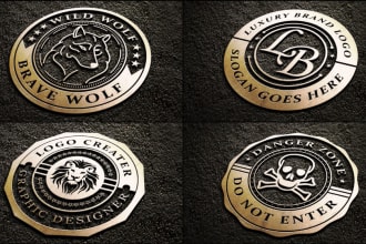 design 3d circle stamp badge logo