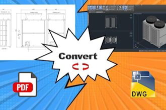 draft, PDF, jpeg, or sketch to autocad dwg