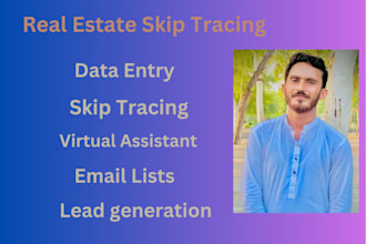 do real estate skip tracing and admin support for data entry