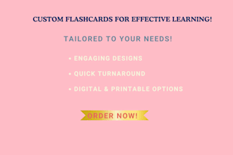 design any type of flashcards