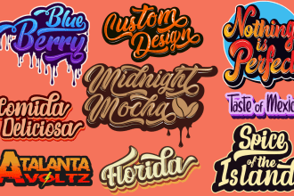 create trendy typography lettering logo and t shirt design