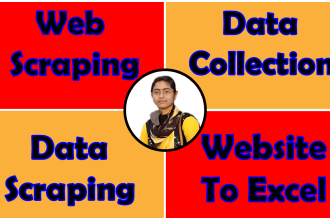 assist you web scraping, data scraping and data collection of any website