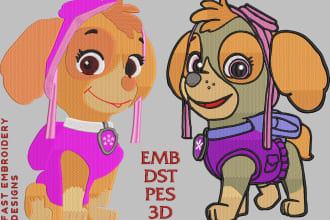 do embroidery digitizing in emb dst ped pxf and other format file in one hour