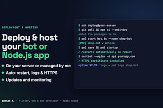 deploy and host your telegram bot or nodejs app