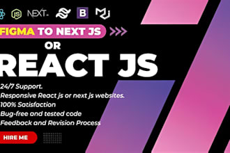 be your figma to react  or next js developer