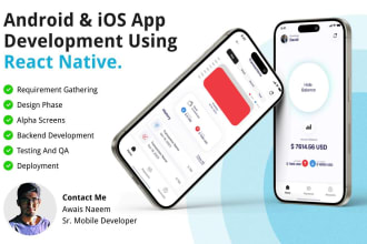 develop android and ios app using react native