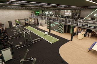 design your gym interior with realistic rendering