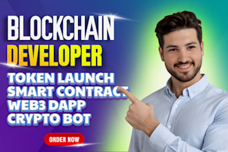 be blockchain developer for web3 dapp smart contract solana evm