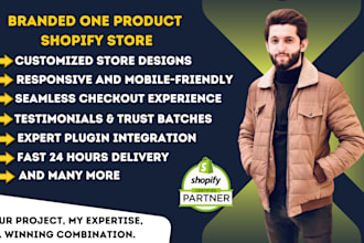 create branded one product shopify store, shopify dropshipping store