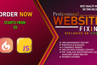 create or repair a codeigniter or core PHP based website