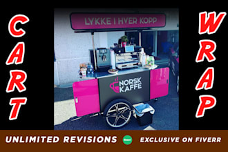 create cart wrap van wrap design, vehicle wrap