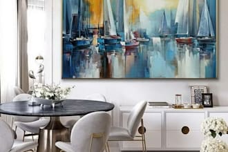 handrawn abstract painting on canvas