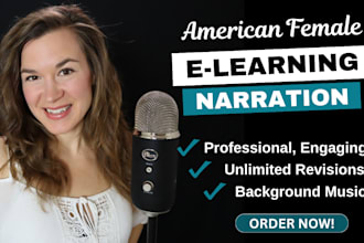 narrate your elearning or training courses in a friendly american female voice