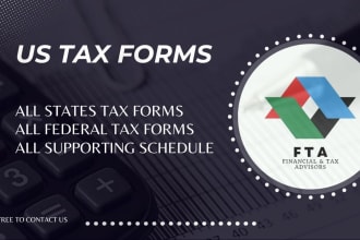 prepare US tax form such as 1040,1065, 1120, 1120s and sales tax
