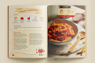 format and design cookbook, recipe book with recipe images