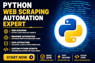 create python web scraping, data scraping and automation scripts