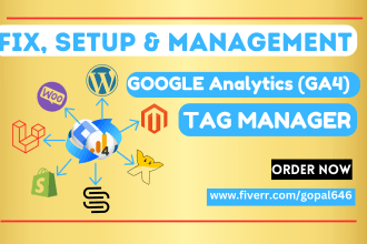 setup google analytics4, ga4, tag manager gtm, and conversion tracking