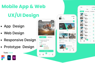 design web ,android ,ios , saas and responsive app uxui design in figma