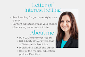proofread and edit your letter of interest for residency