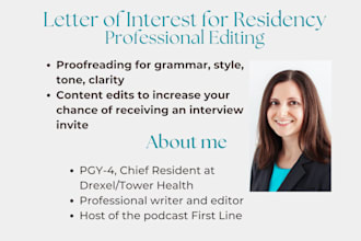 proofread and edit your letter of interest for residency