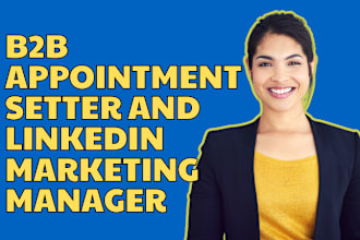 be your linkedin marketing manager, b2b b2c appointment setter