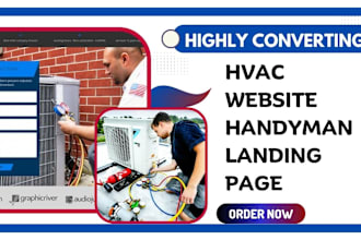 build hvac website air duct website electrical handyman contractor landing page