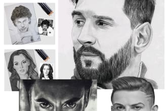 professional pencil sketch artist custom portrait drawings