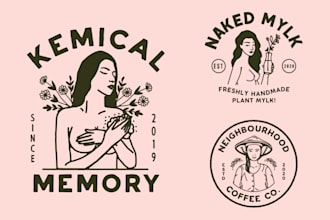 create simple hand drawn logo design