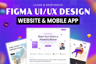create a unique brand figma ui ux website design, website and app mockup