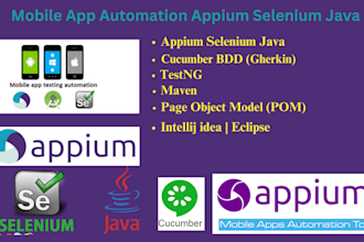 do mobile automation for android mobile app using appium java, cucumber bdd, pom