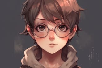 draw your pfp, twitch, portrait, oc, fan art in anime style
