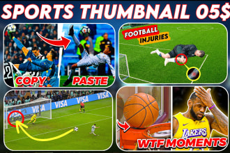 design sports youtube thumbnail for football soccer  nba nfl basketball sports