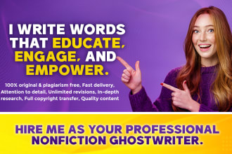 ghostwrite your nonfiction book and be your pro ebook writer