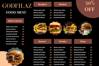 do design poster food menu flyers mockups  thumbnail banners
