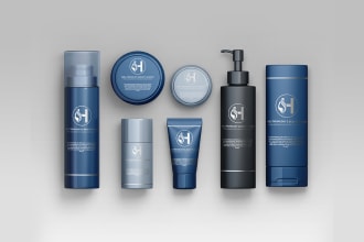 do luxury skincare and hair product label design