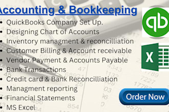 do professional quickbooks setup, cleanup, and bookkeeping in quickbooks online