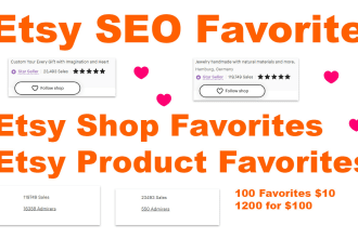 grow favorites for etsy shop or products