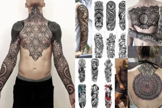 design your sleeve tattoo in geometric style