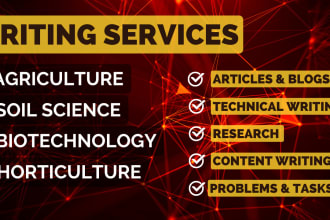 assist in agriculture, soil science and horticulture